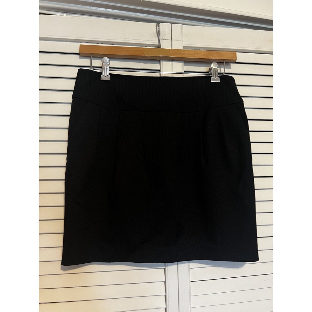 GAP Womens Size 8 Skirt Black Striped Pockets Mini Lined Pencil Straight Stretch